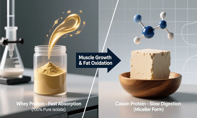 تفاوت پروتئین وی و کازئین؛ کدام برای عضلهسازی و چربیسوزی بهتر است؟