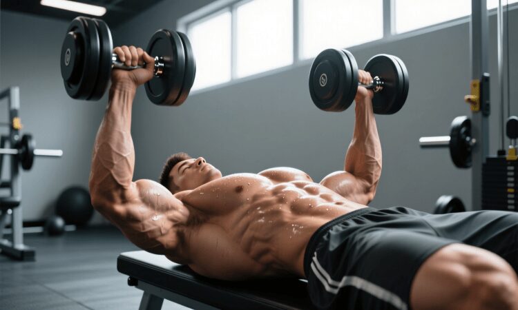 پرس بالا سینه دمبل